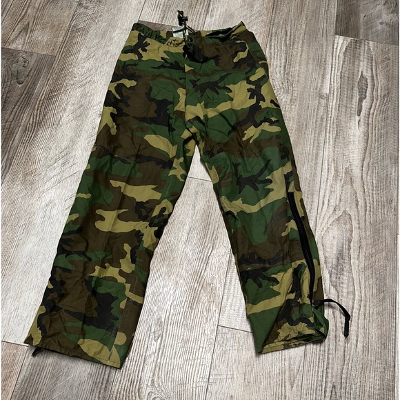 Vintage BDU US military army camo extended cold weather trousers pants S/M rain - Picture 2 of 11
